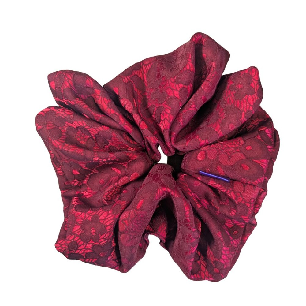 Extra large satin scrunchie floral pattern for special occasions handmade